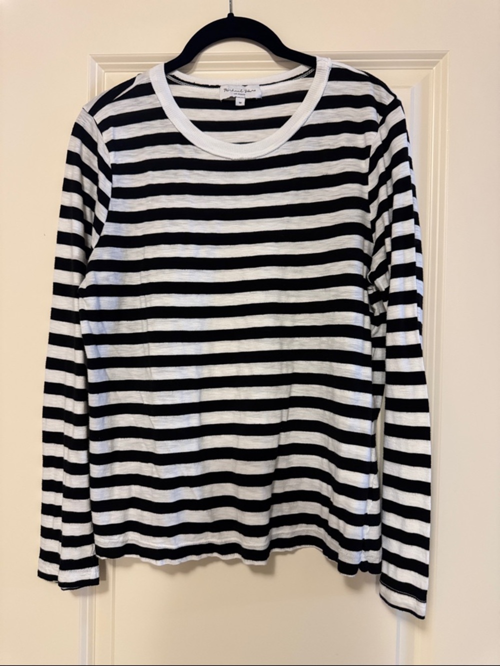 Michael Stars Black and White Striped Long-Sleeve Tee